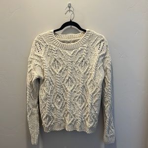 S CREAME VELVET SWEATER; SO PERLA PILE Crochet sweater